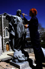 Peinture d'un Sacré-Coeur,