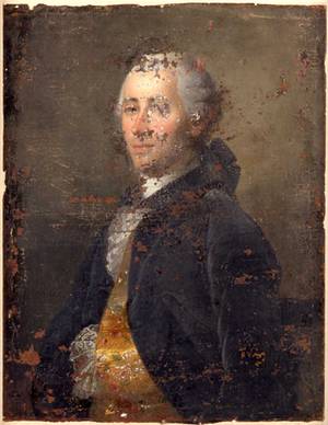 Portrait de François-Madeleine d'Youville, avant restauration.