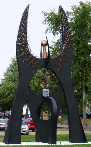 Oeuvre Transcendence (1967) de Wlater Fuhrer, installée sur le campus Loyola de l'Université Concordia, à Montréal.