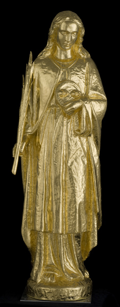 Sculpture de sainte Luce, après restauration.