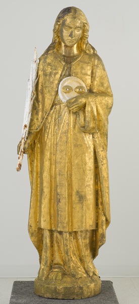 Sculpture de sainte Luce, avant restauration.